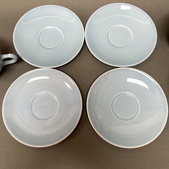 Vintage TS&T Taylor Smith & T Lu-Ray Pastels Blue Cups and Saucers Lot of 7 - Picture 4 of 8